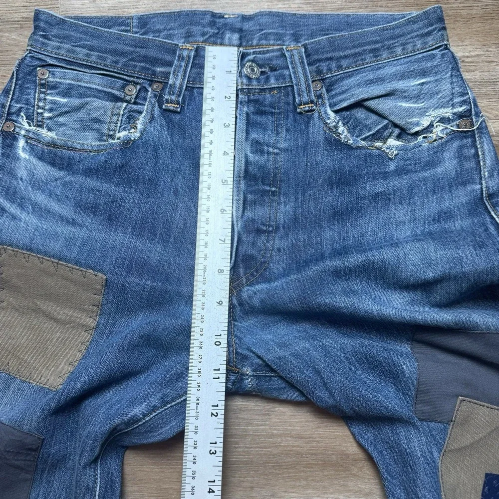 Levi's 501XX Jeans Mens 30x30 Blue Selvedge Patchwork Distressed LVC Big E Denim
